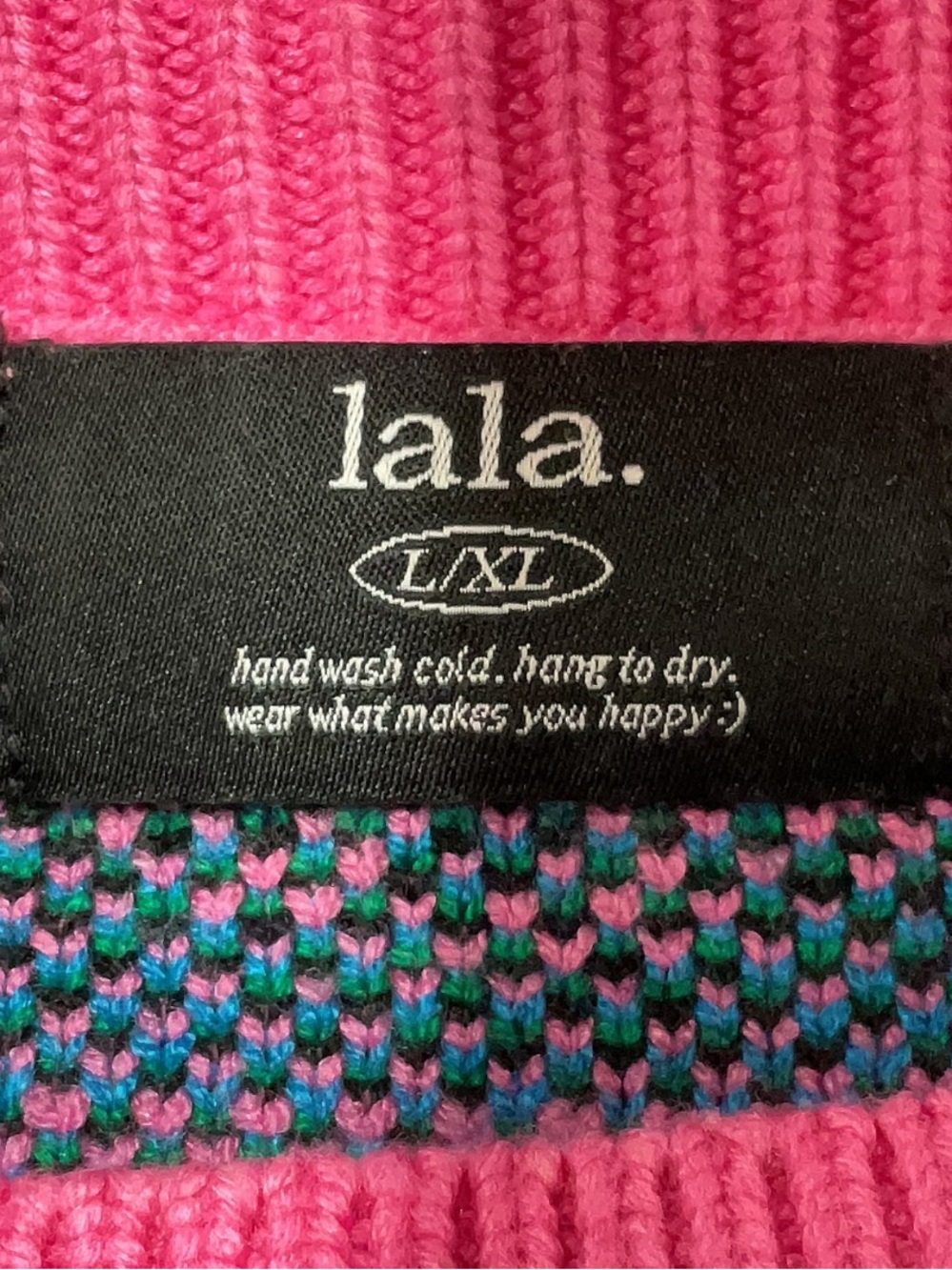 Dressed in Lala Pink & Blue Cat Pattern Oversized Sweater - Picture 4 of 6